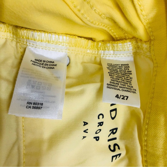 Lucky Brand Yellow Ava Mid Rise Crop - Picture 12 of 16